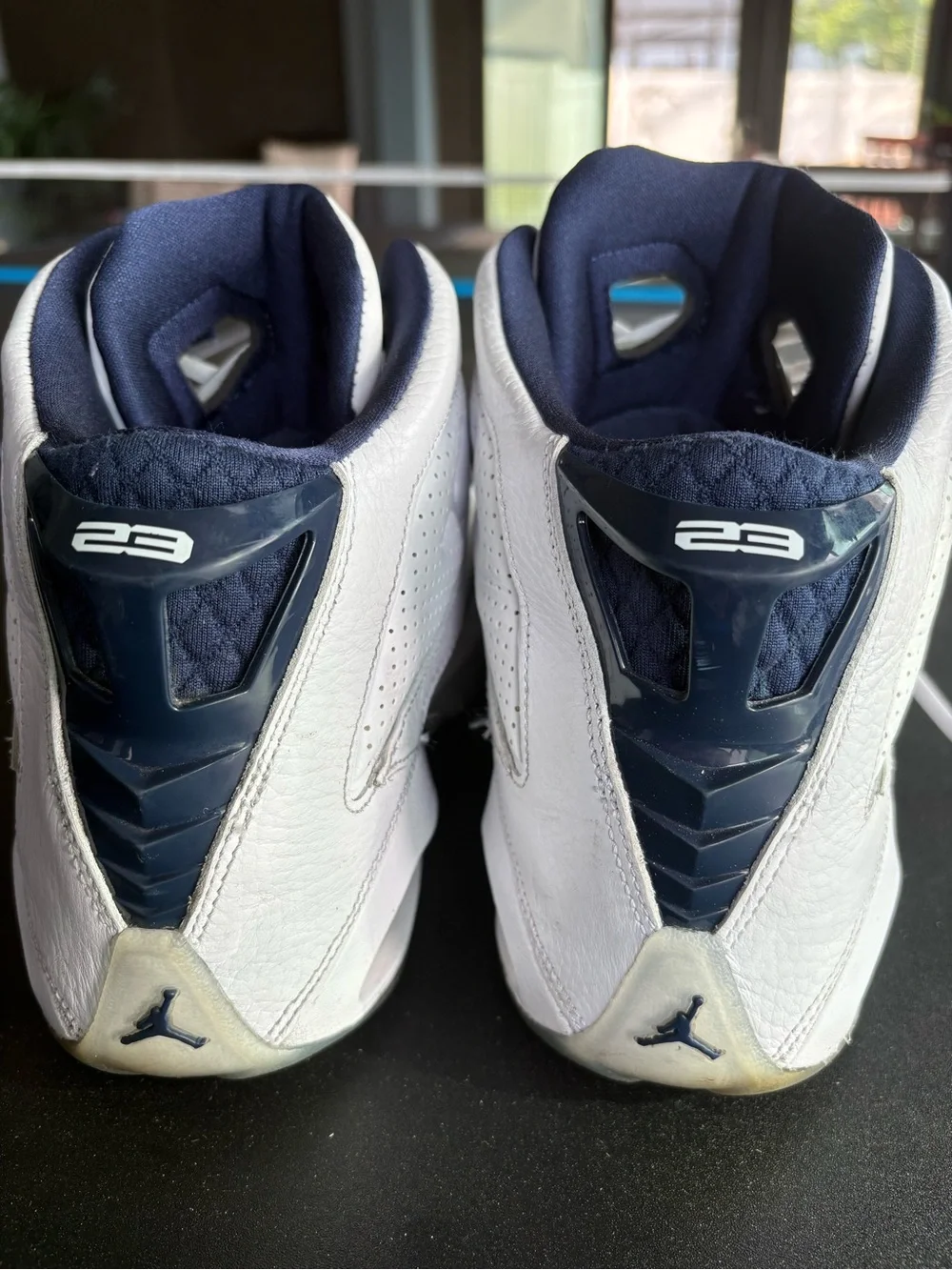 Jordan Retro 11 Style White Blue Silver Basketball Sneakers Size 12